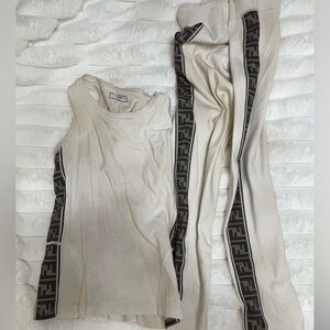 Fendi Women’s Beige track suit with Logo Band. Size S